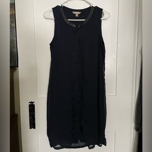 Vintage 90’s Navy Banana Republic Silk Button Down Sleeveless Maxi Dress